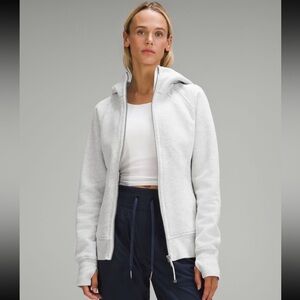 NWT Lululemon Scuba Full-Zip Hoodie - Heather Core Ultra Light Grey Size 10